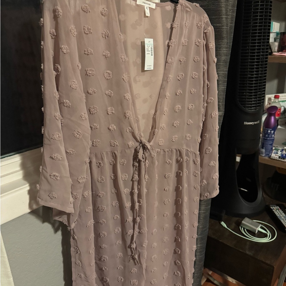 Maurices Mauve Long Sleeve Dress